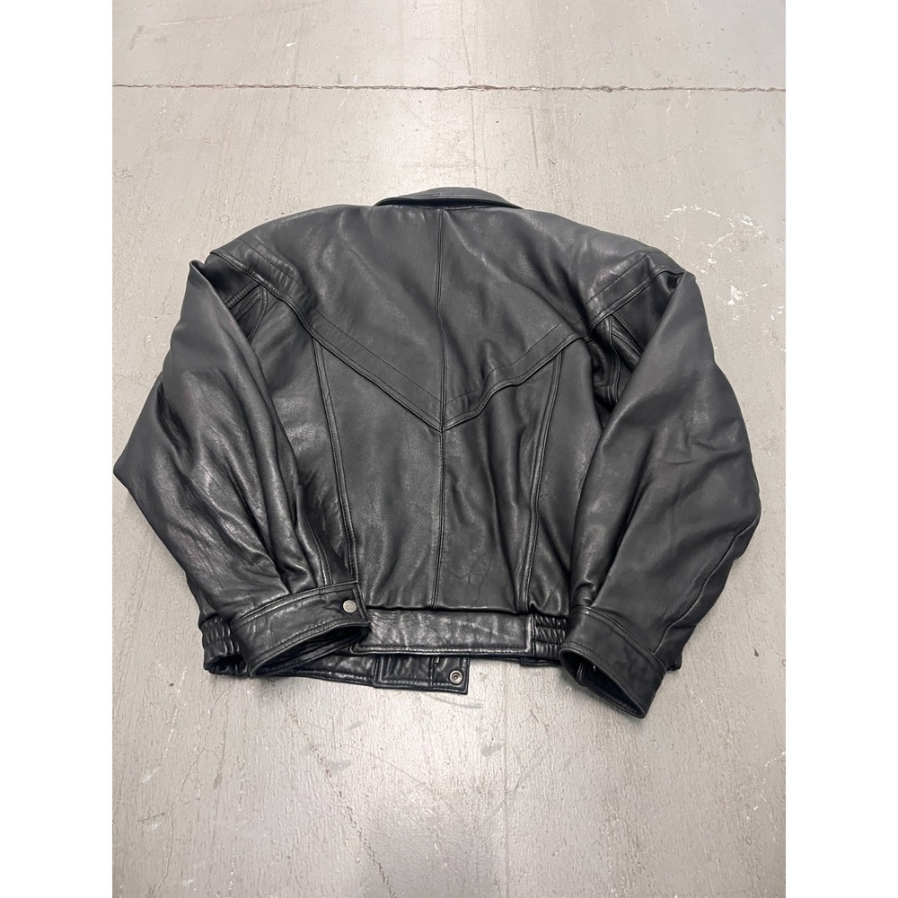 Vintage Mirage Geniune Leather Bomber Jacket Men's Black Made in Korea - Medium - Picture 7 of 13